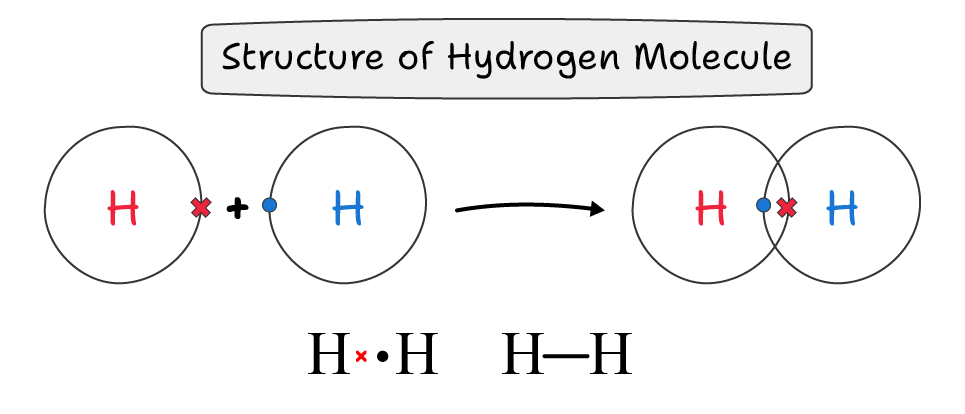 Lewis Dot and Cross Structure of Hydrogen Molecule